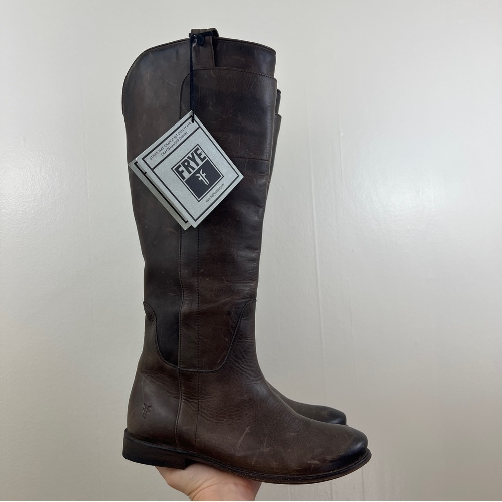 Frye Paige Tall Riding Boots Slate Color Size 7 Western Equestrian Leather Boots